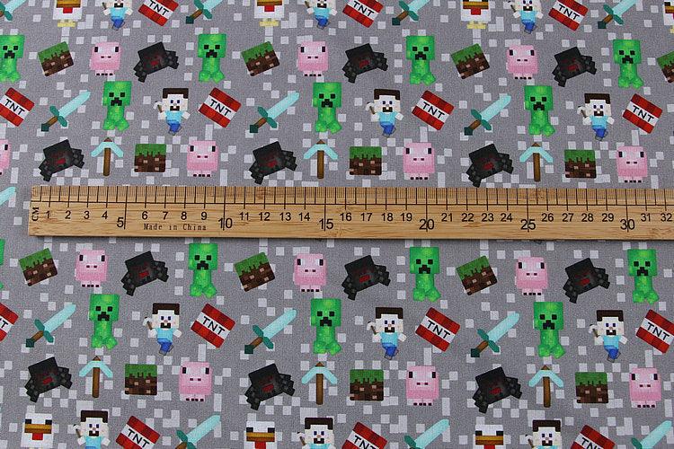 Roblox game Series 1 ! 1 Meter Medium Printed Cotton Fabric, Fabric by Yard, Yardage Cotton Fabrics online Game OVER - fabrics-top