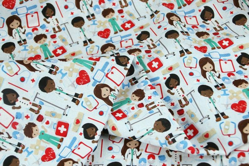 Virus Planet Covid-19 Theme ! 1 Meter Medium Weight Plain Cotton Fabric, Fabric by Yard, Yardage Cotton Fabrics Style Garments,  Medical - fabrics-top