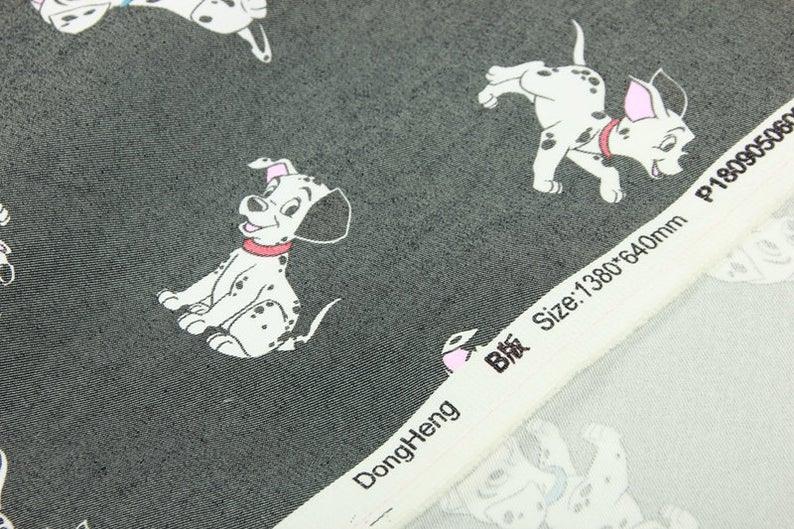 the Pets Cats and Dogs! 1 Meter Printed Cotton-Blends Fabric, Fabric by Yard, Yardage Fabrics, Children  Kids, Dalmatian Mary Cat - fabrics-top