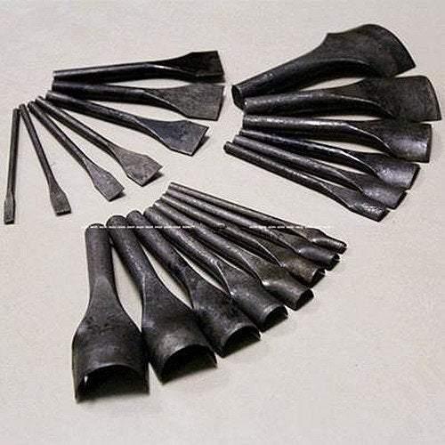 Quality Leather Trimming Punches, Leather Trimming Blades, Belt Trimming Tools, Arc Shape Trimming Tools, 5mm~50mm; Black Coated Very Sharp