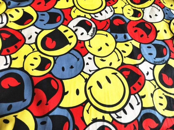 Smiley World 2 Colors! 1 Meter Medium Thickness  Cotton Fabric, Fabric by Yard, Yardage Cotton Fabrics for  Style Garments, Bags - fabrics-top
