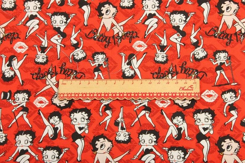 Betty Boop Red 2 Prints! Betty Boop, 1 Meter Medium Thickness Cotton Fabric, Fabric by Yard, Yardage Cotton Fabrics for Style Clothes  Bags - fabrics-top