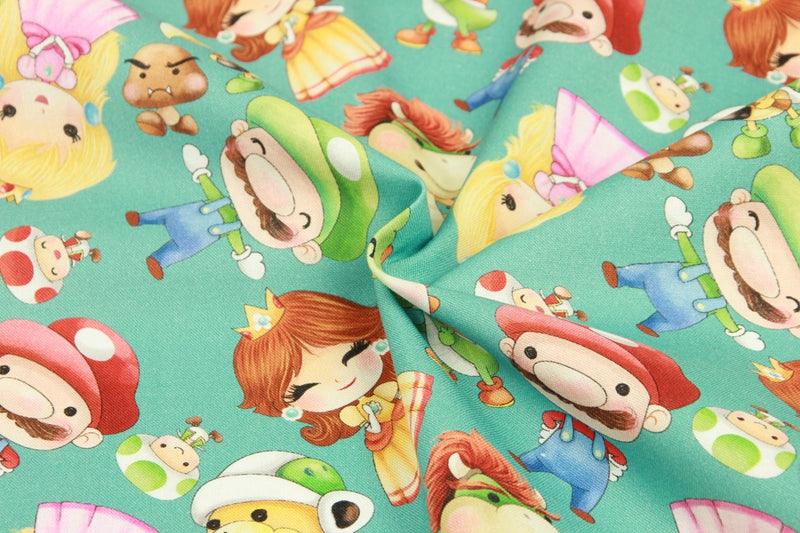 Super Mario 3D green! 1 Meter Top Quality Medium Thickness Plain Cotton Fabric, Fabric by Yard, Yardage Cotton Fabrics for  Style Garments, Bags - fabrics-top