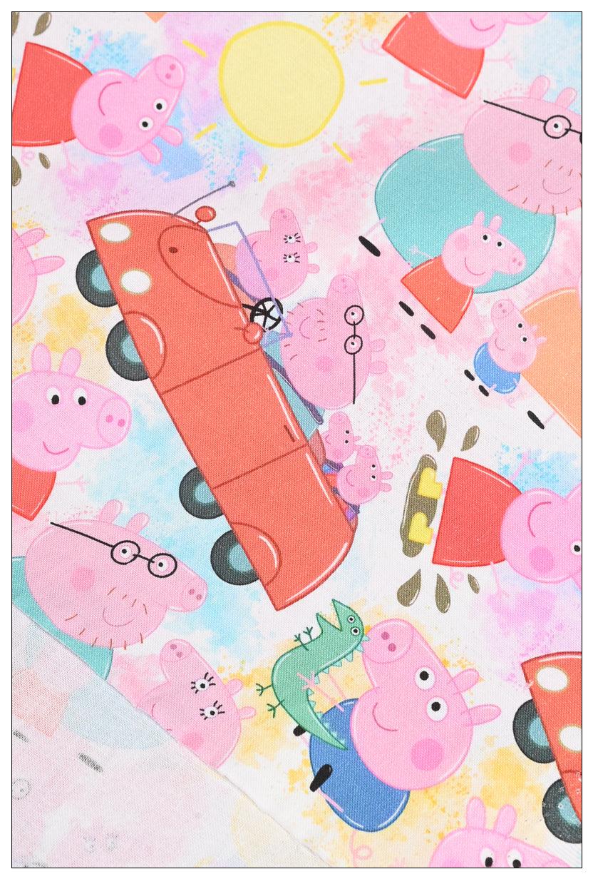 Peppa Pig Cars! 1 Meter Printed Cotton Fabric, Fabric by Yard, Yardage Fabrics, Children  Kids 2203 - fabrics-top