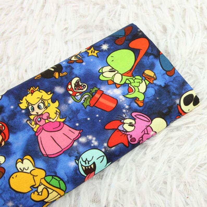 Super Mario and Friends 2 Colors! 1 Meter Top Quality Medium Thickness Plain Cotton Fabric, Fabric by Yard, Yardage Cotton 202010 - fabrics-top