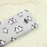 Penguins gray! 1 Meter Plain Cotton Fabric, Fabric by Yard, Yardage Cotton Fabrics for Style Garments, Bags - fabrics-top