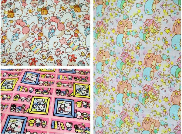 Adorable little ones, Japanese Cartoon Characters! 1 Meter Medium Thickness Plain Cotton Fabric, Fabric by Yard, Yardage Cotton Fabrics