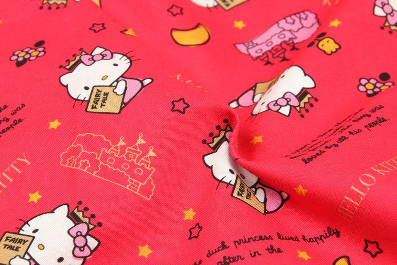 Hello Kitty Quality Prints Collection! 1 Meter Printed Cotton Fabric, Fabric by Yard, Yardage Bag Fabrics, Children Fabrics, Kids, Japanese - fabrics-top