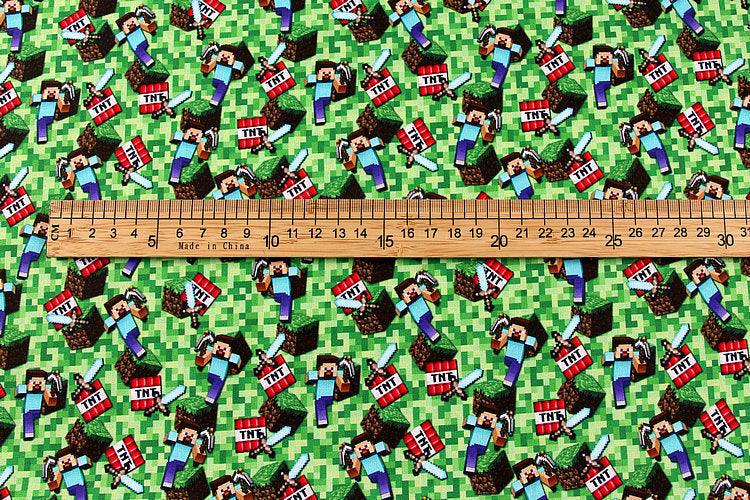 Roblox game Series 1 ! 1 Meter Medium Printed Cotton Fabric, Fabric by Yard, Yardage Cotton Fabrics online Game OVER - fabrics-top