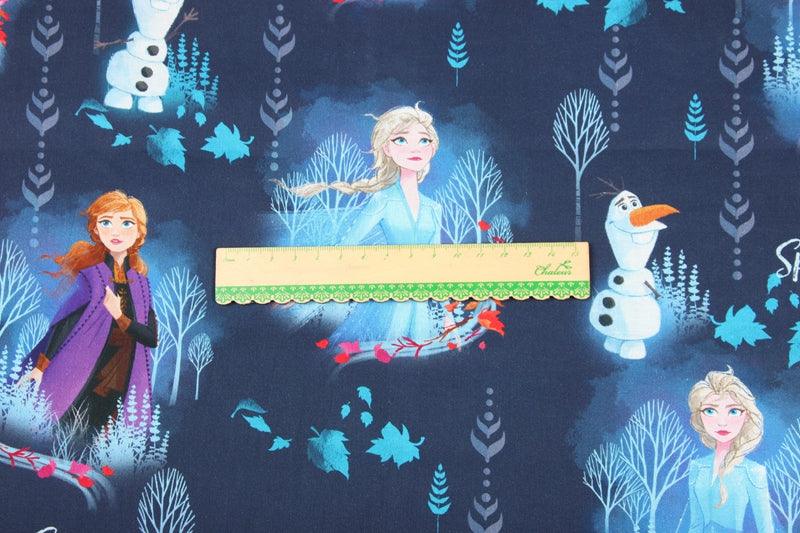 Spirit of Nature, Frozen Princesses navy! 1 Meter Printed Cotton Fabric, Fabric by Yard, Yardage Fabrics, Children  Kids - fabrics-top