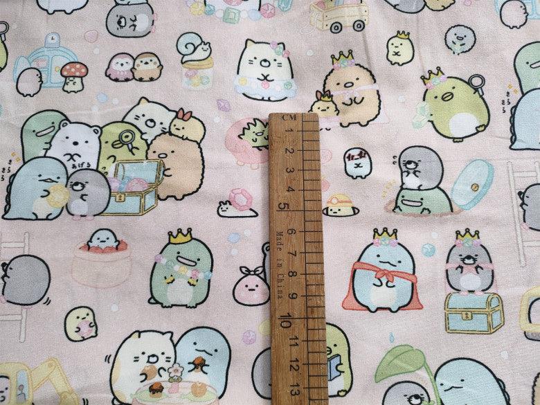 Sumikko gurashiすみっコぐらし 2 Colors!   1 Meter Printed Cotton Fabric, Fabric by Yard, Yardage Cotton Bag Fabrics, Children Fabrics,Japanese - fabrics-top