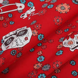 Skulls Red! 1 Meter Medium Thickness Plain Cotton Fabric, Fabric by Yard, Yardage Cotton Fabrics for  Style Garments, Bags - fabrics-top