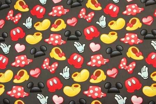 Mickey Stuff! 1 Meter Medium Cotton Fabric, Fabric by Yard, Yardage Cotton Fabrics for  Style Garments, Bags