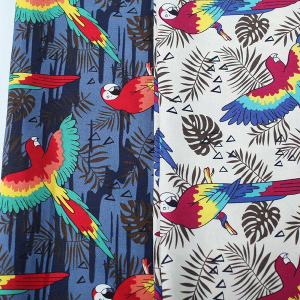 Parrots 2 colors! 1 Meter Fine Cotton Fabric, Fabric by Yard, Yardage Cotton Fabrics for Style Dress Clothes Skirt