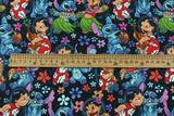 Lilo and Stitch Dancing blue! 1 yard Medium Thickness Cotton Fabric, Fabric by Yard, Yardage Cotton Fabrics Style Prints Lilo & Stitch - fabrics-top