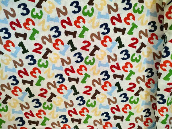 Color Numbers 1 2 3 ! 1 Meter Printed Cotton Fabric, Fabric by Yard, Yardage Fabrics, Children  Kids