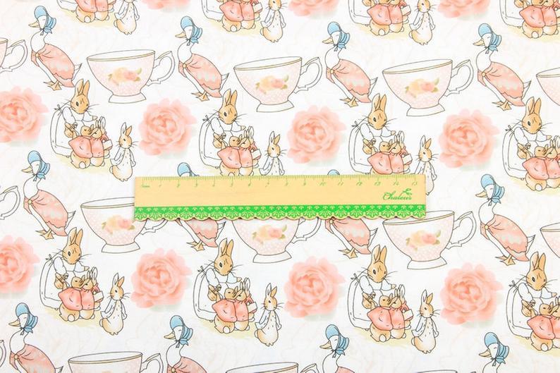 Peter Rabbit Series Drawing 5 Colors! 1 Meter Top Quality Printed Plain Cotton Fabric, Fabric by Yard,  Cotton Fabrics for  Style Clothing - fabrics-top