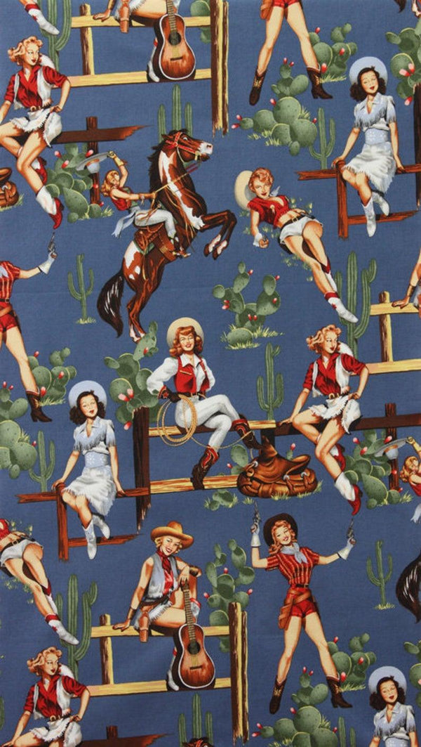 Retro Pin-up Collection! Quality Printed Cotton Fabrics by Yard, Fabric Yardage Frida Mexican Alexander Henry Fabrics - fabrics-top