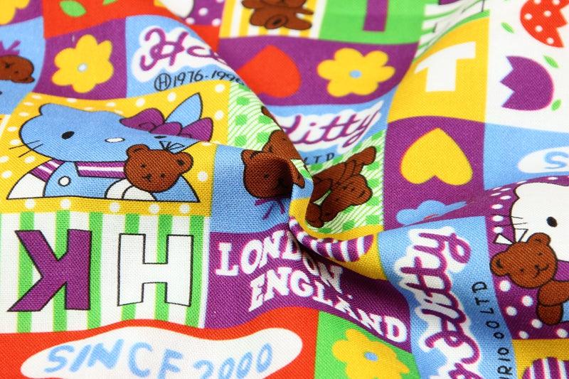 Hello Kitty Quality Prints Collection! 1 Meter Printed Cotton Fabric, Fabric by Yard, Yardage Bag Fabrics, Children Fabrics, Kids, Japanese - fabrics-top