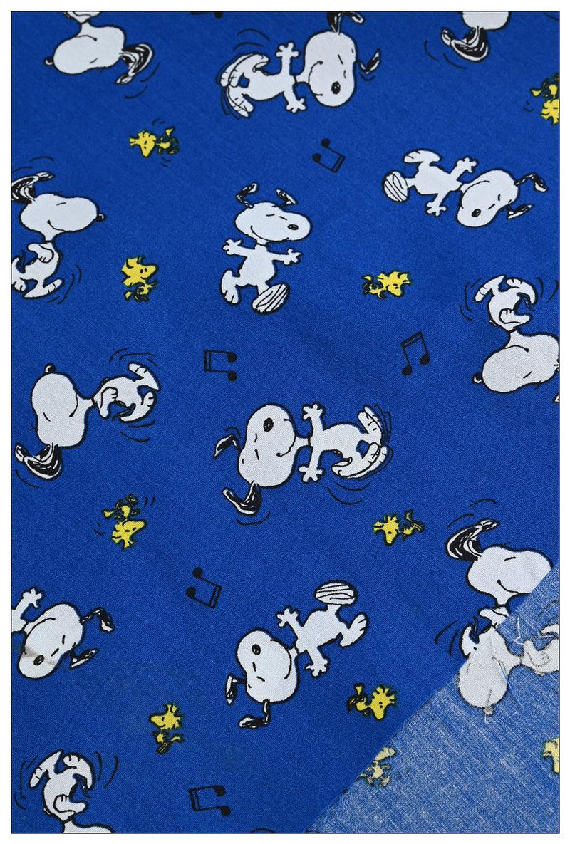 Snoopy and Woodstock Blue!  1 Meter Plain Cotton Fabric, Fabric by Yard, Yardage Cotton Fabrics for  Style Garments, Bags - fabrics-top