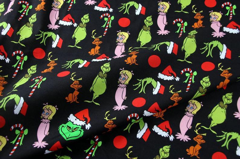 Not Today Karen Grinch! 1 Meter Medium Children Plain Cotton Fabric, Fabric by Yard, Yardage Cotton Fabrics for  Style Garments, Bags - fabrics-top