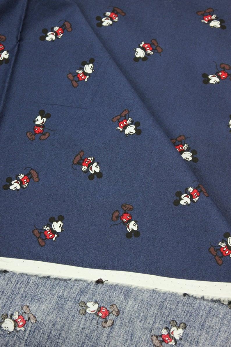 Classic Mickey navy blue! 1 Meter Plain Cotton Fabric, Fabric by Yard, Yardage Cotton Fabrics for  Style Garments, Bags Cockerel Chicken - fabrics-top