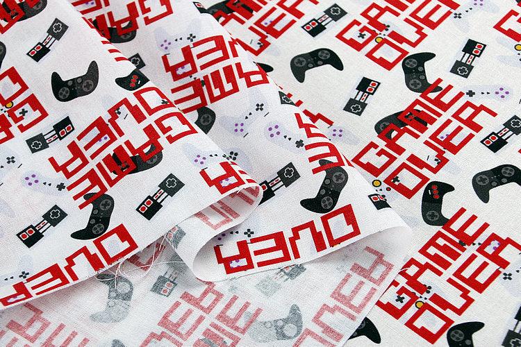 Roblox game Series 1 ! 1 Meter Medium Printed Cotton Fabric, Fabric by Yard, Yardage Cotton Fabrics online Game OVER - fabrics-top