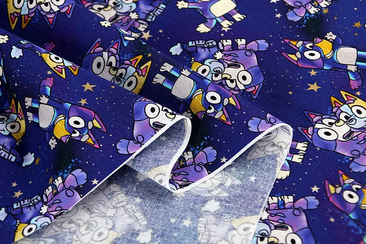 Bluey and Bingo the puppies 6 Colors! 1 Yard Quality Medium Thickness Plain Cotton Fabric, Fabric by Yard,  Cotton Australian 2211 - fabrics-top