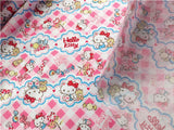 Hello Kitty Poly Pink Plaid! 1 Meter Light Weight Polyester Fabric, Fabric by Yard, Yardage Cotton Fabrics for  Style Garments, Mask Fabrics - fabrics-top