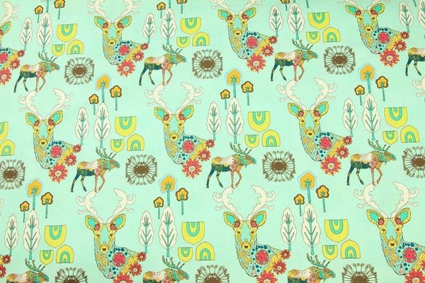 Reindeers! 1 Meter Plain Cotton Fabric, Fabric by Yard, Yardage Cotton Fabrics for  Style Garments, Bags