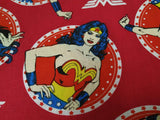 Red Wonder Woman Marvel Super Heroes! 1 Yard Quality Medium Thickness Plain Cotton Fabric Yardage