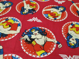 Red Wonder Woman Marvel Super Heroes! 1 Yard Quality Medium Thickness Plain Cotton Fabric Yardage