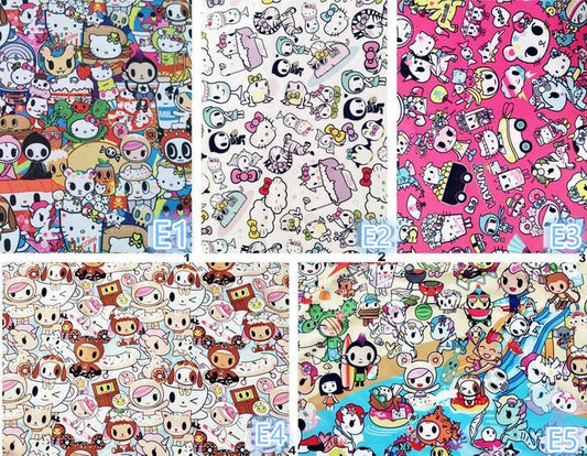 Tokidoki Stretch Fabrics Series 3! 1 Meter Printed Stretch Poly Fabric, Fabric by Yard, Yardage  Bag Fabrics, Children Fabrics,Japanese