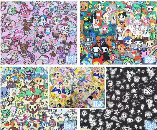 Tokidoki Stretch Fabrics Series 1! 1 Meter Printed Stretch Poly Fabric, Fabric by Yard, Yardage  Bag Fabrics, Children Fabrics,Japanese