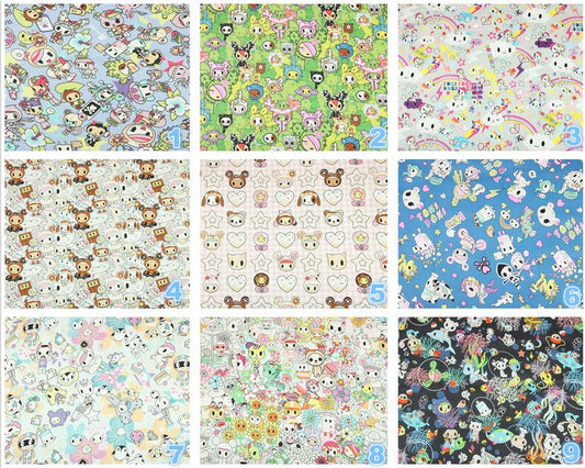 Tokidoki Anime Characters Series 5 ! 1 Yard Quality Printed Cotton Fabric, Fabric by Yard, Yardage Cotton Children Fabrics, Japanese