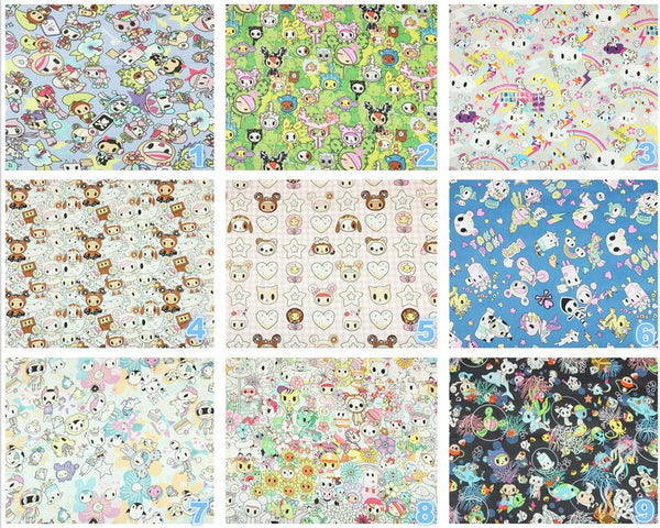 Tokidoki Anime Characters Series 5 ! 1 Yard Quality Printed Cotton Fabric, Fabric by Yard, Yardage Cotton Children Fabrics, Japanese