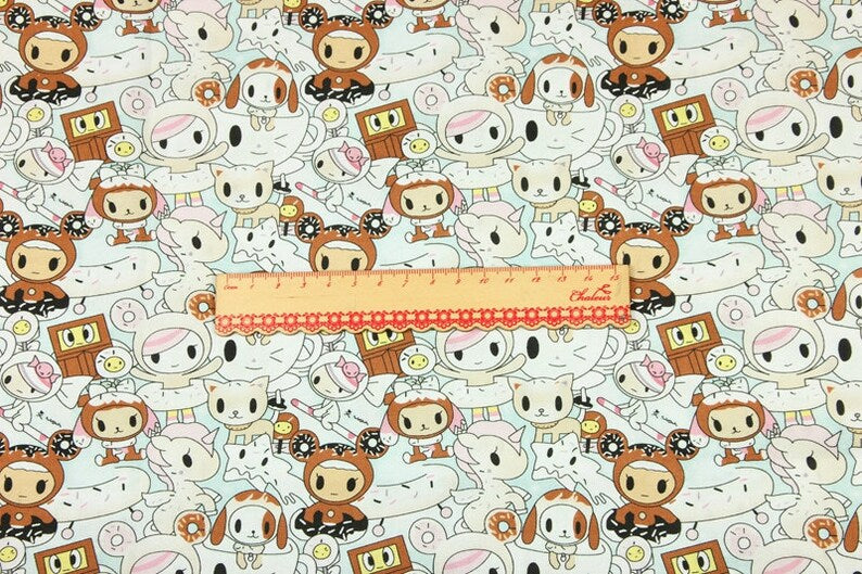 Tokidoki Anime Characters Series 5 ! 1 Yard Quality Printed Cotton Fabric, Fabric by Yard, Yardage Cotton Children Fabrics, Japanese