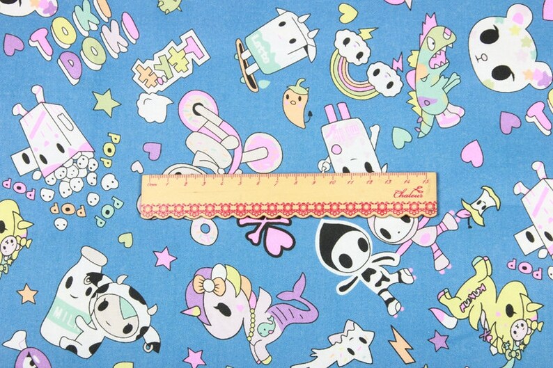 Tokidoki Anime Characters Series 5 ! 1 Yard Quality Printed Cotton Fabric, Fabric by Yard, Yardage Cotton Children Fabrics, Japanese