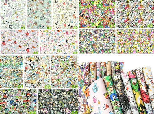 Tokidoki Anime Characters Series 6 14 Prints ! 1 Yard Quality Printed Cotton Fabric by Yard, Yardage Cotton Children Fabrics, Japanese